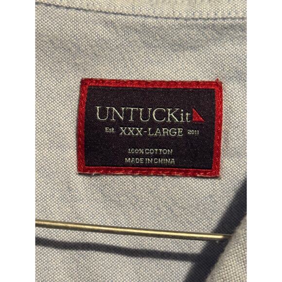 UNTUCKit Rioja Button Down Men's Shirt Long Sleeve Oxford Blue XXX-Large - Picture 5 of 7